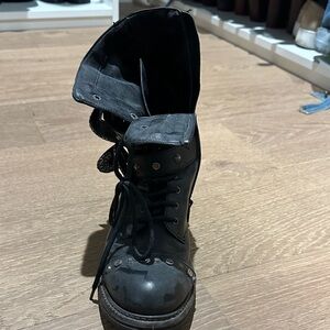 Black Studded Combat Boots